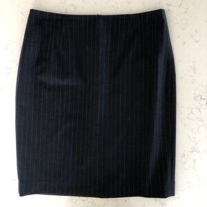 Brooks Brothers Explorer Classic Lined Pinstripe Wool Pencil Skirt Navy Sz 8
